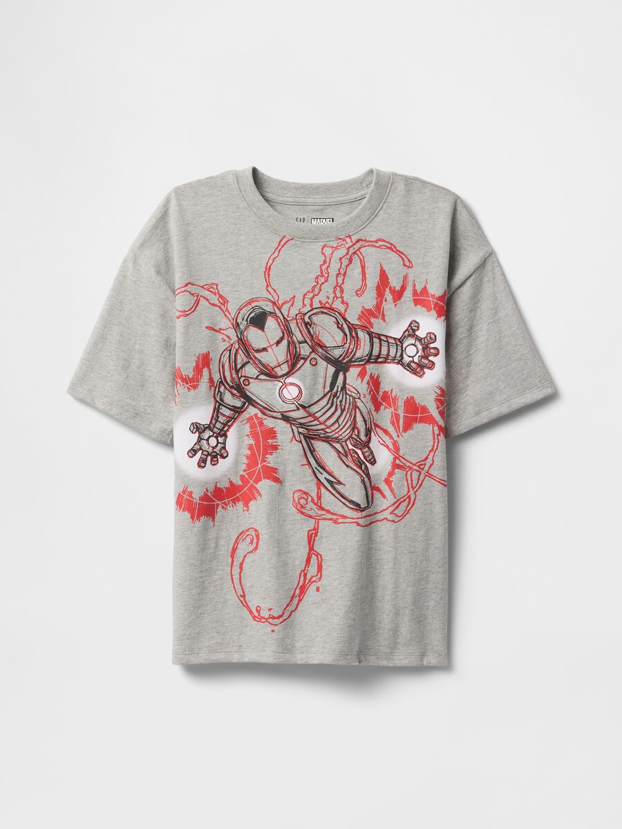 Grey short sleeve T-shirt with Marvel print GAP Kids_0