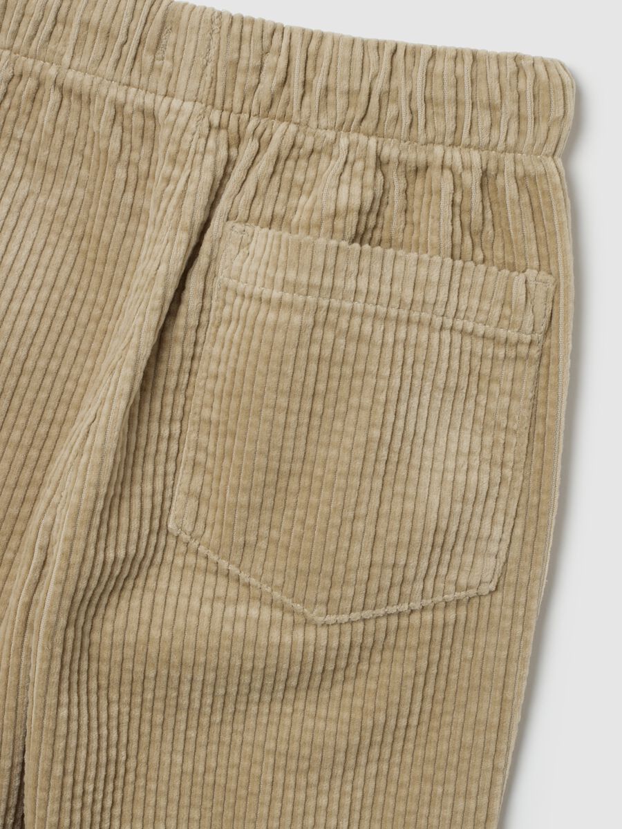 Child's Beige Regular Fit Pure Cotton Trousers_3