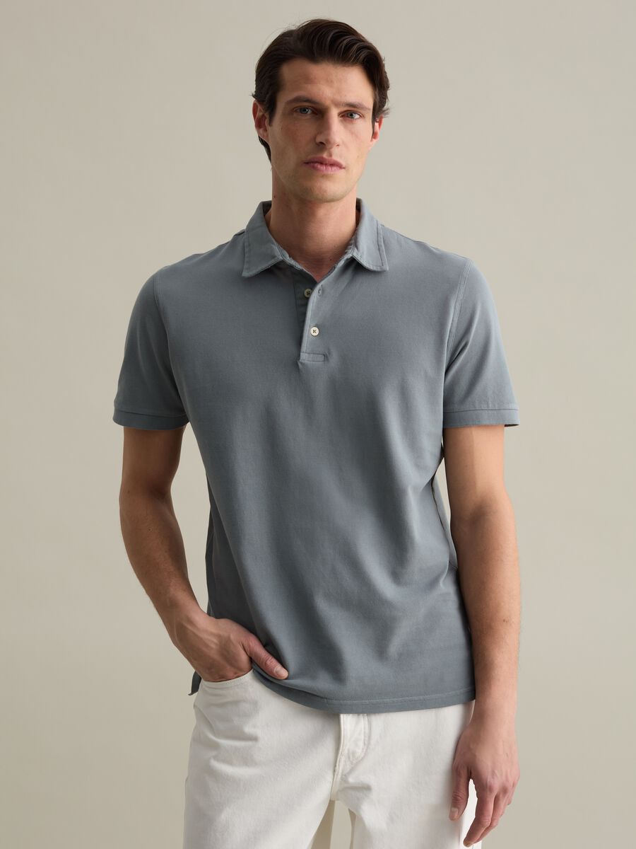 Cotton pique polo shirt_0