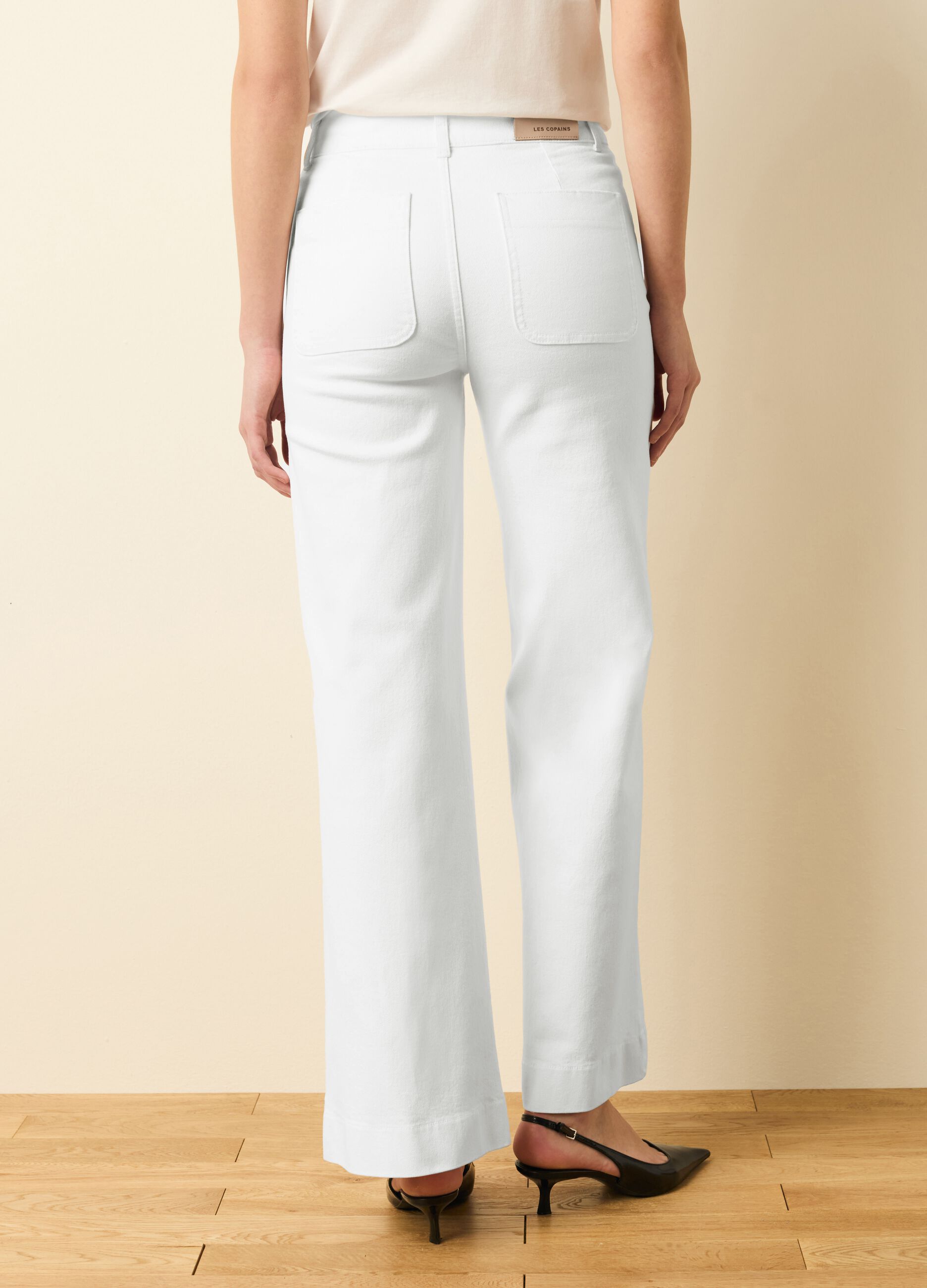 Solid colour bootcut-fit trousers