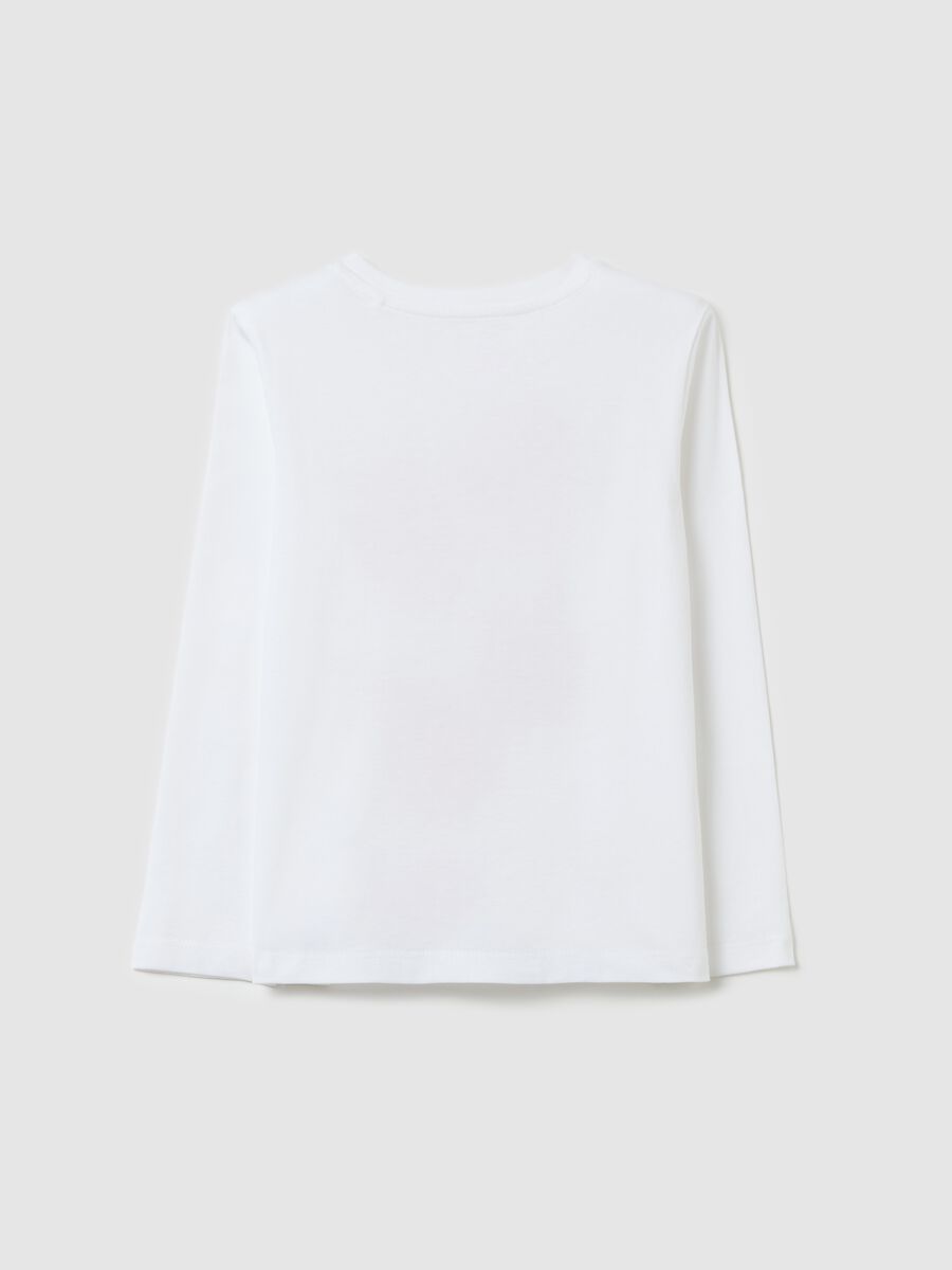 Cotton T-shirt with print and long sleeves_1
