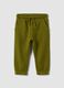 Green pure organic cotton joggers with drawstring for baby boy_0