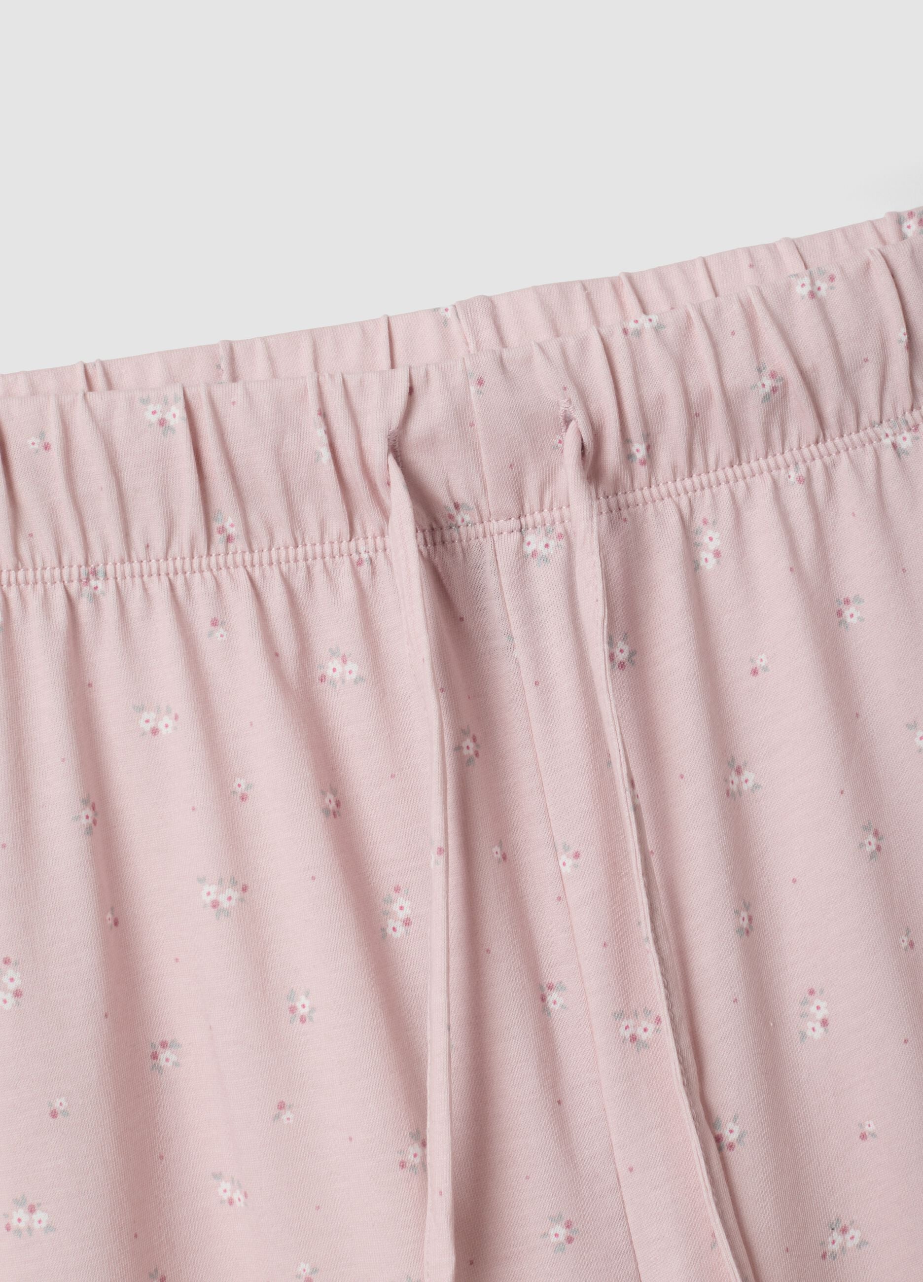 Pantaloni pigiama rosa in puro cotone organico