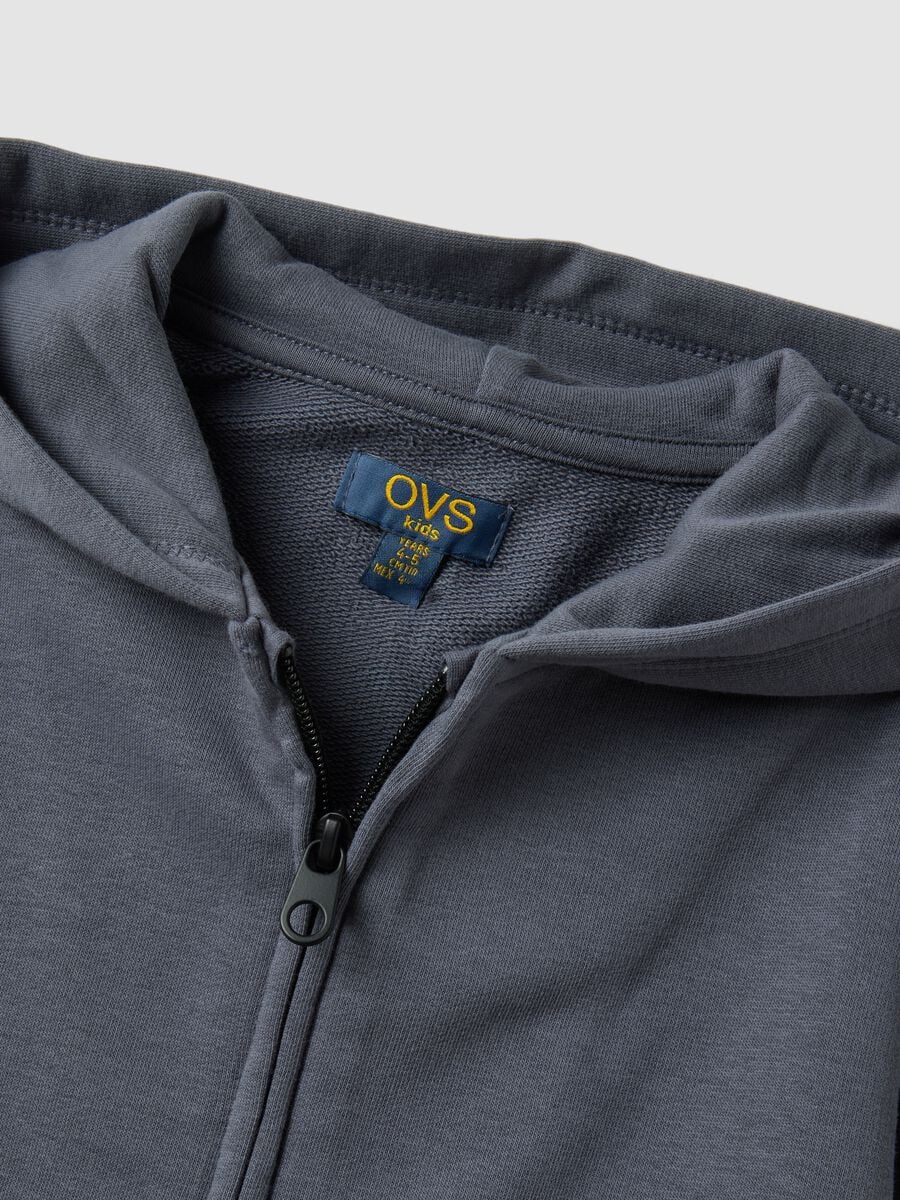 Felpa grigia in misto cotone con cappuccio regular fit per bambino_2