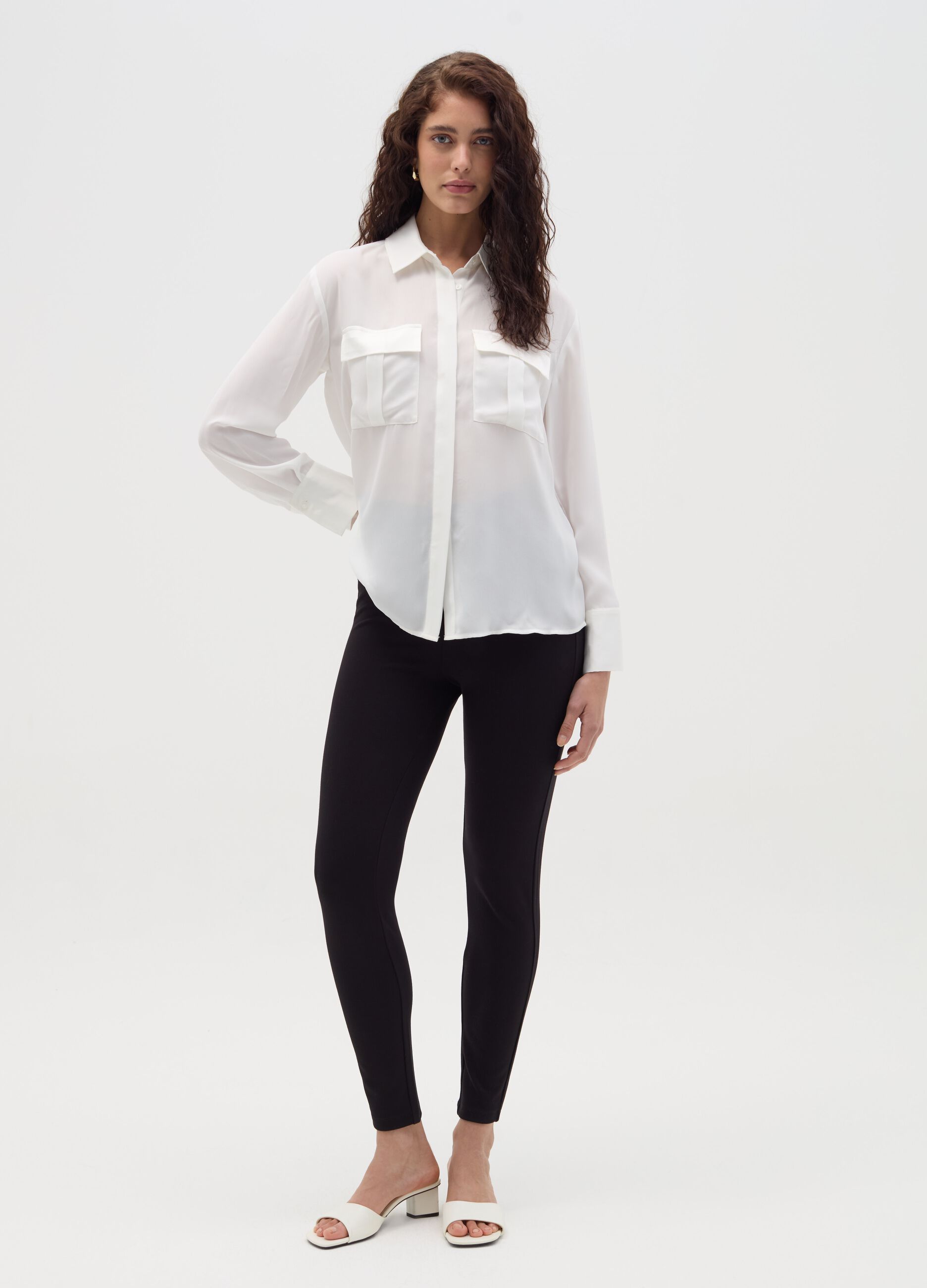 Solid colour Milano stitch leggings