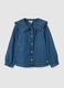 Girls' Blue Denim Shirt with Classic Collar_0