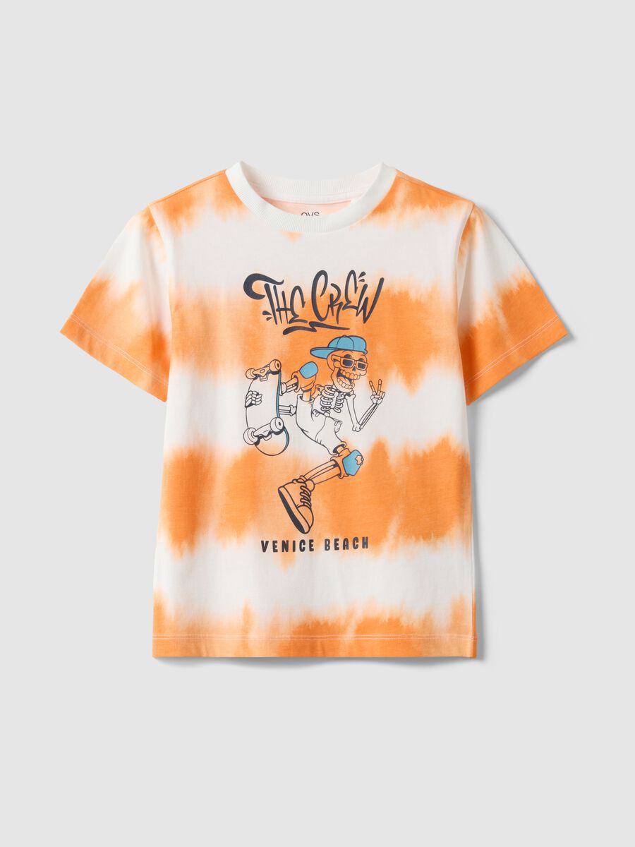 Multicoloured pure cotton tie-dye t-shirt for boys_0