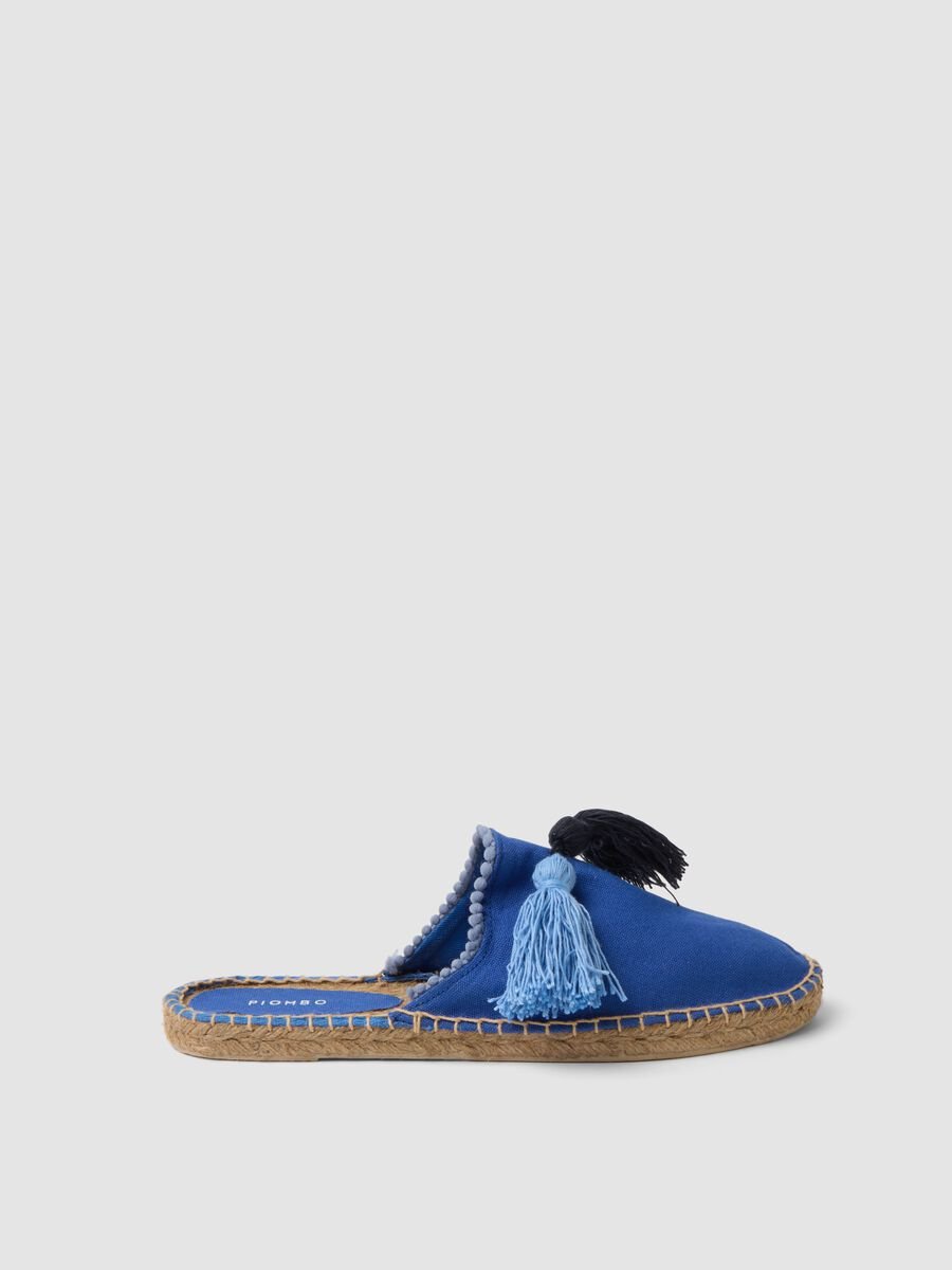 Blue mules with tassels_0