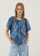 Blue pure lyocell paisley print blouse, regular fit_2