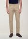 Beige regular-fit stretch cotton twill trousers_1