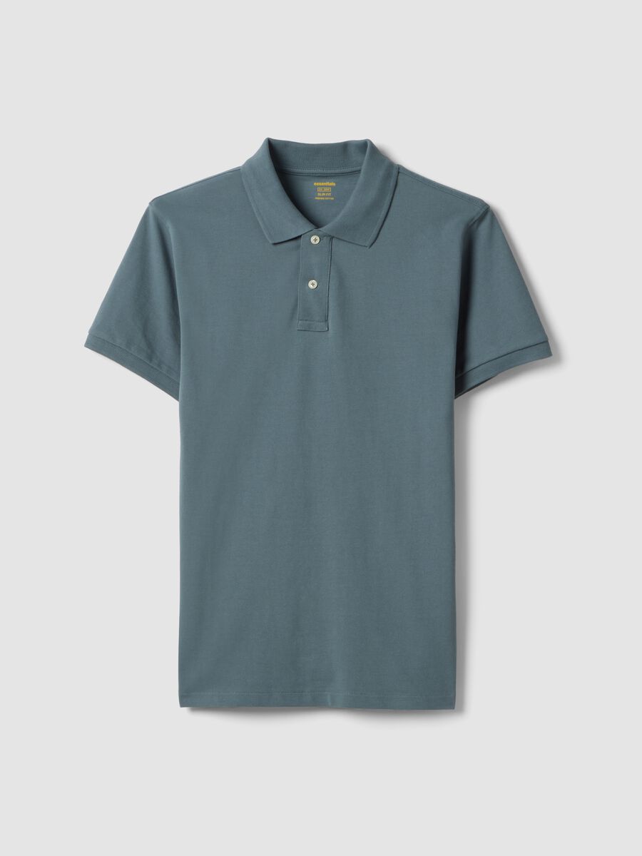 Polo in puro cotone grigio slim fit_4