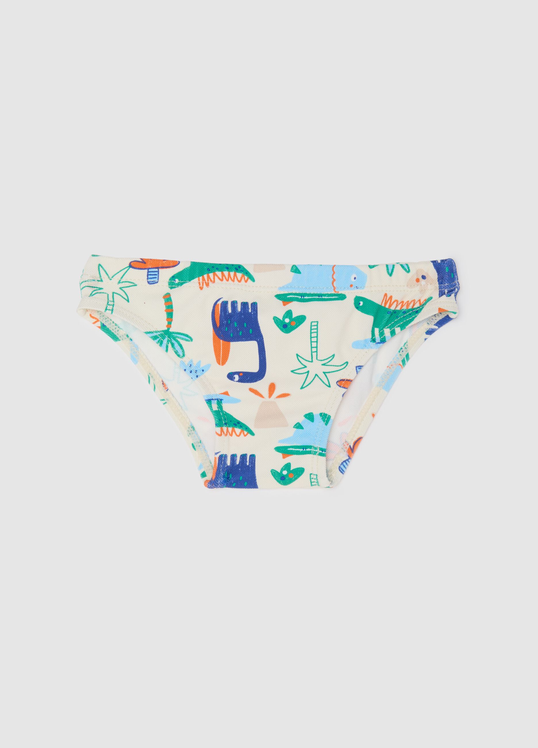 Baby boys’ swimsuit in multicoloured stretch fabric