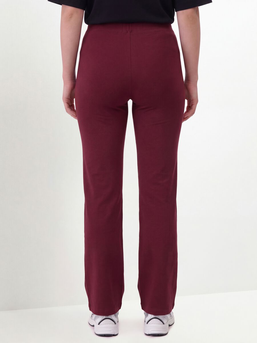 Leggings rossi flare in cotone elasticizzato_3