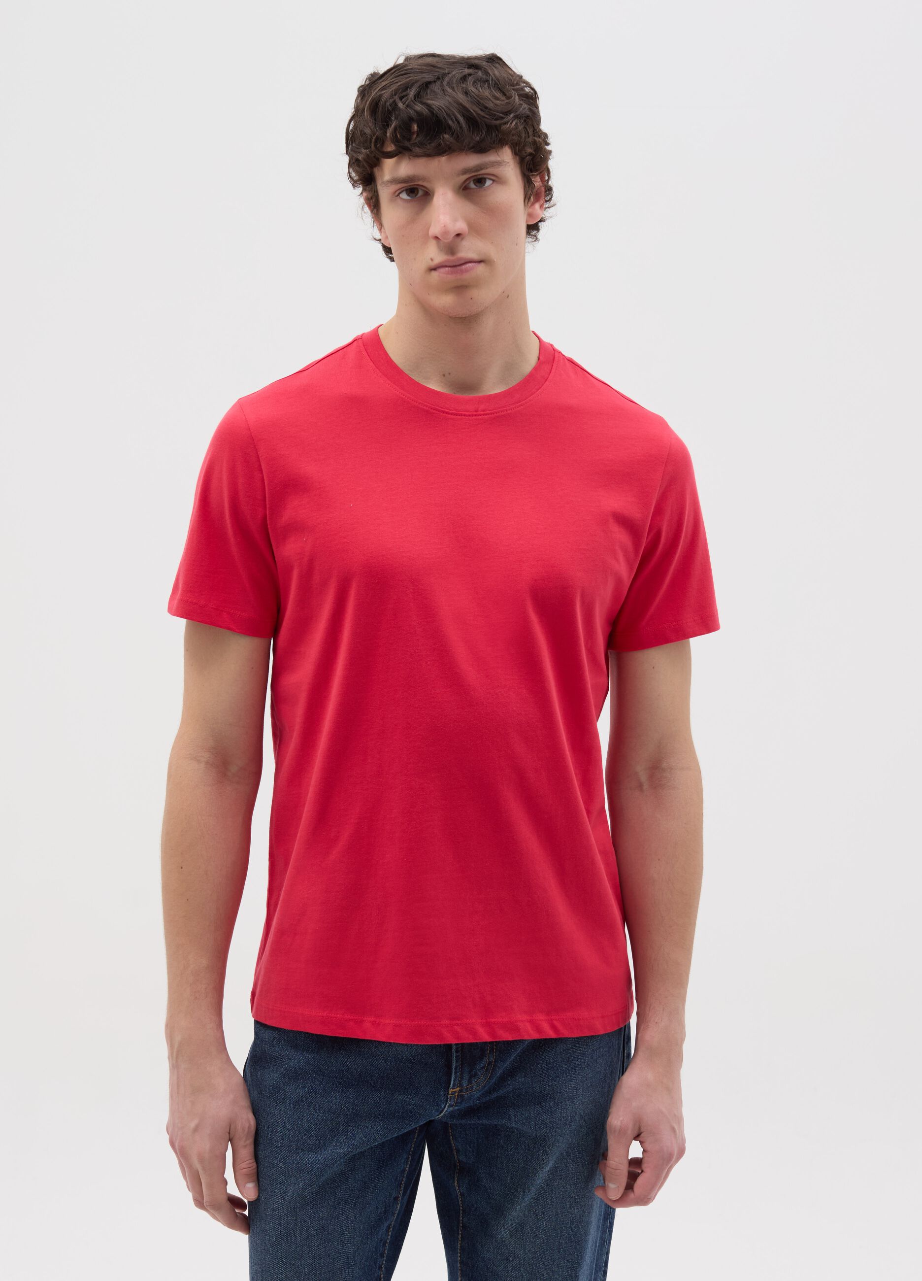 Organic cotton T-shirt with round neck