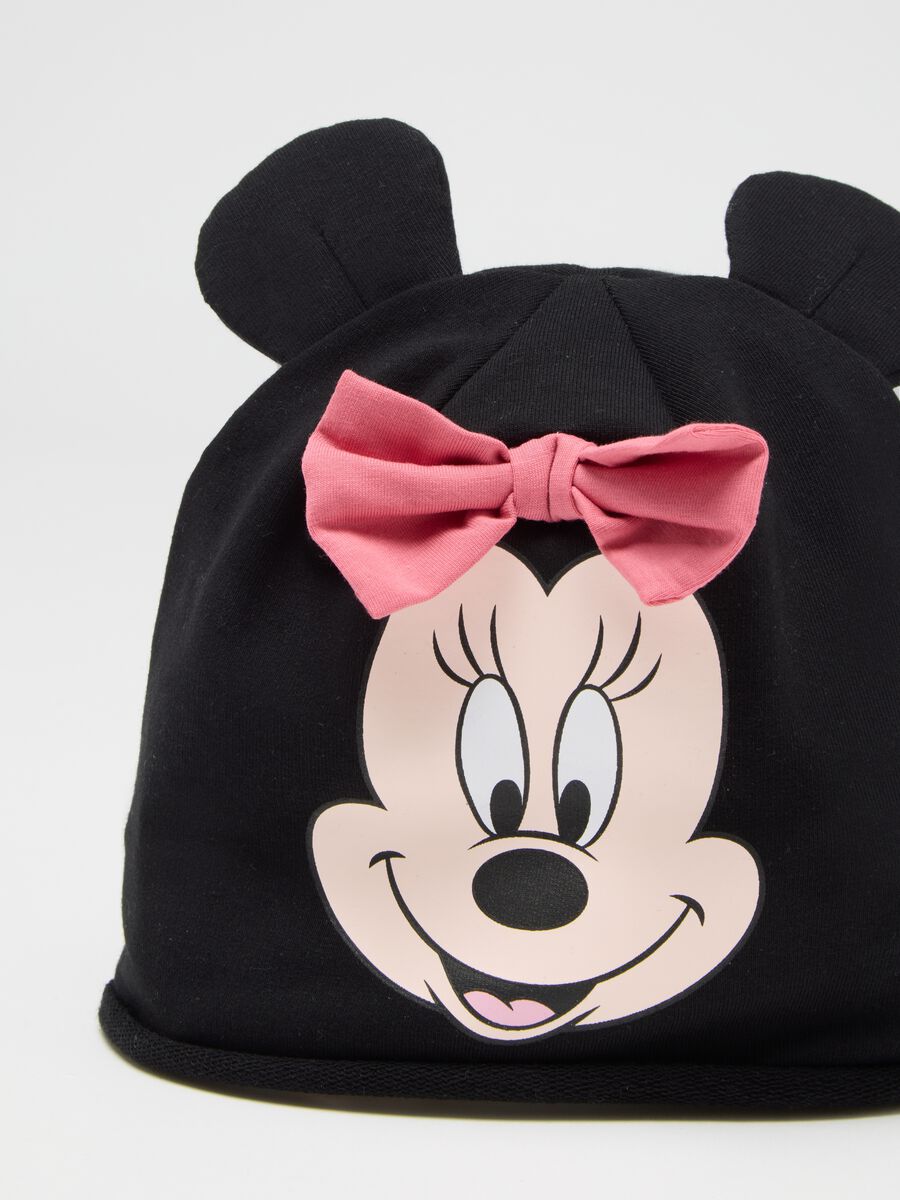 Cappello da bambina in cotone elasticizzato nero_2