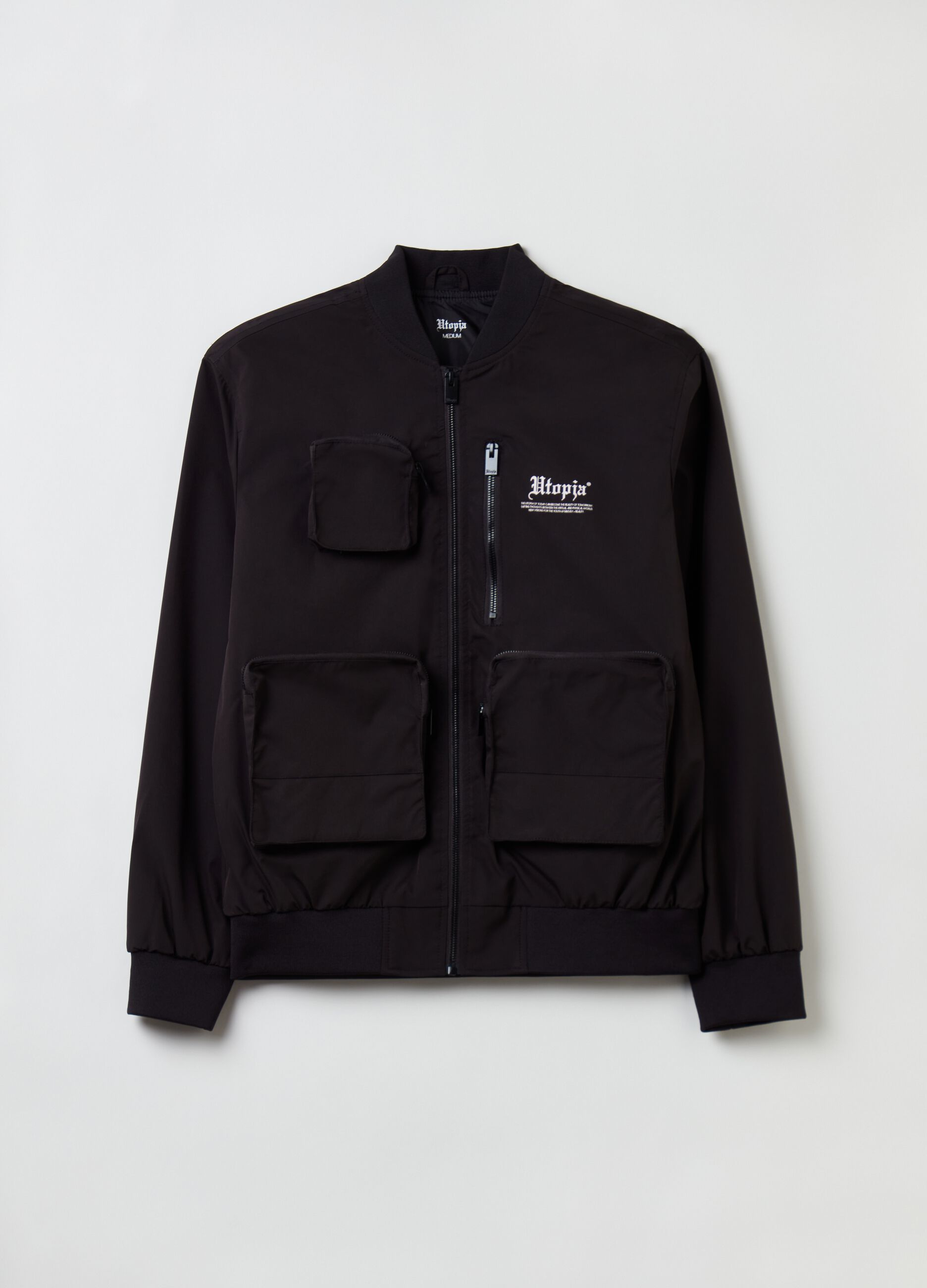 Bomber Cargo Jacket Black_6