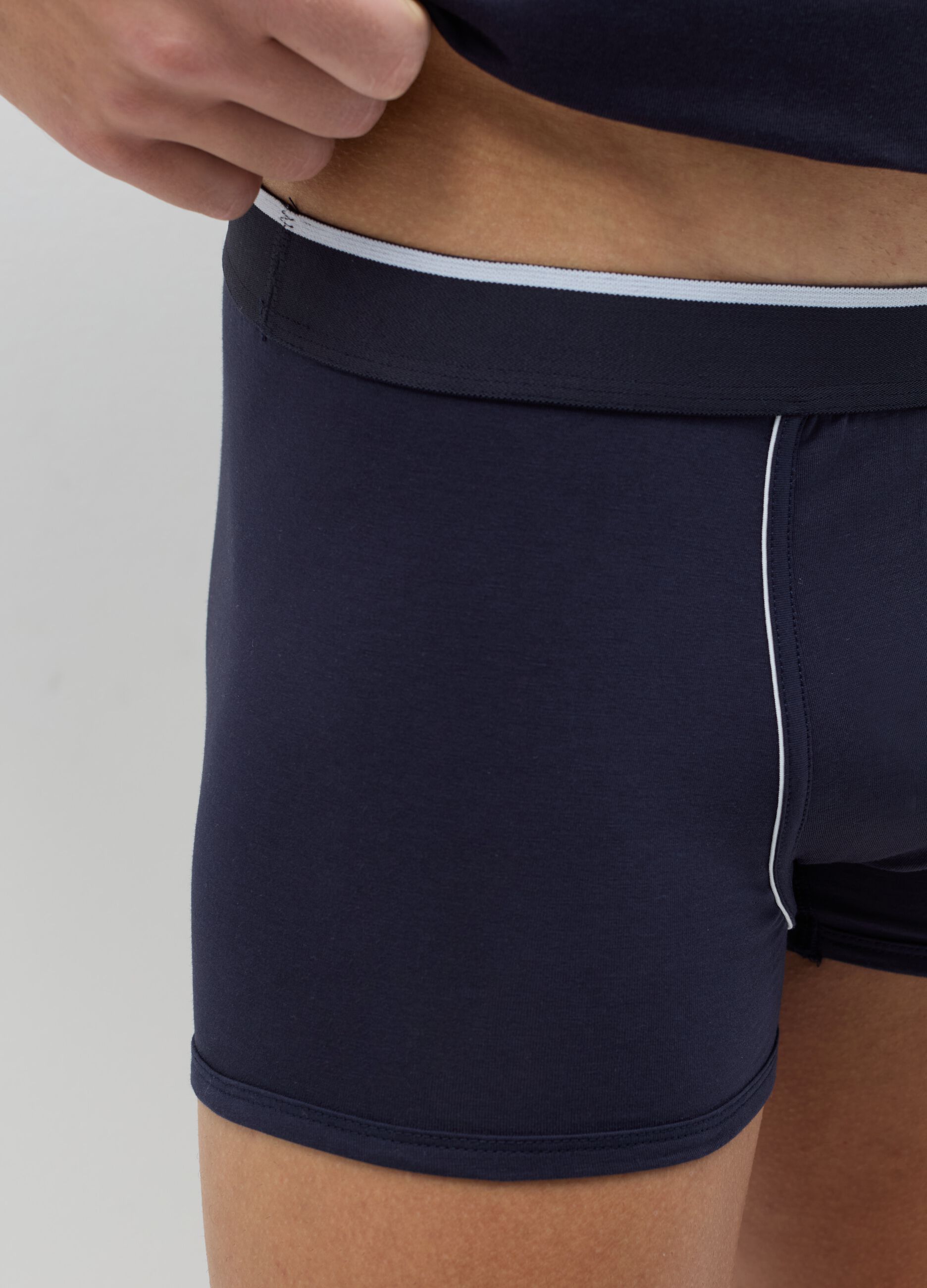 Bipack boxer in cotone Supima piping a contrasto