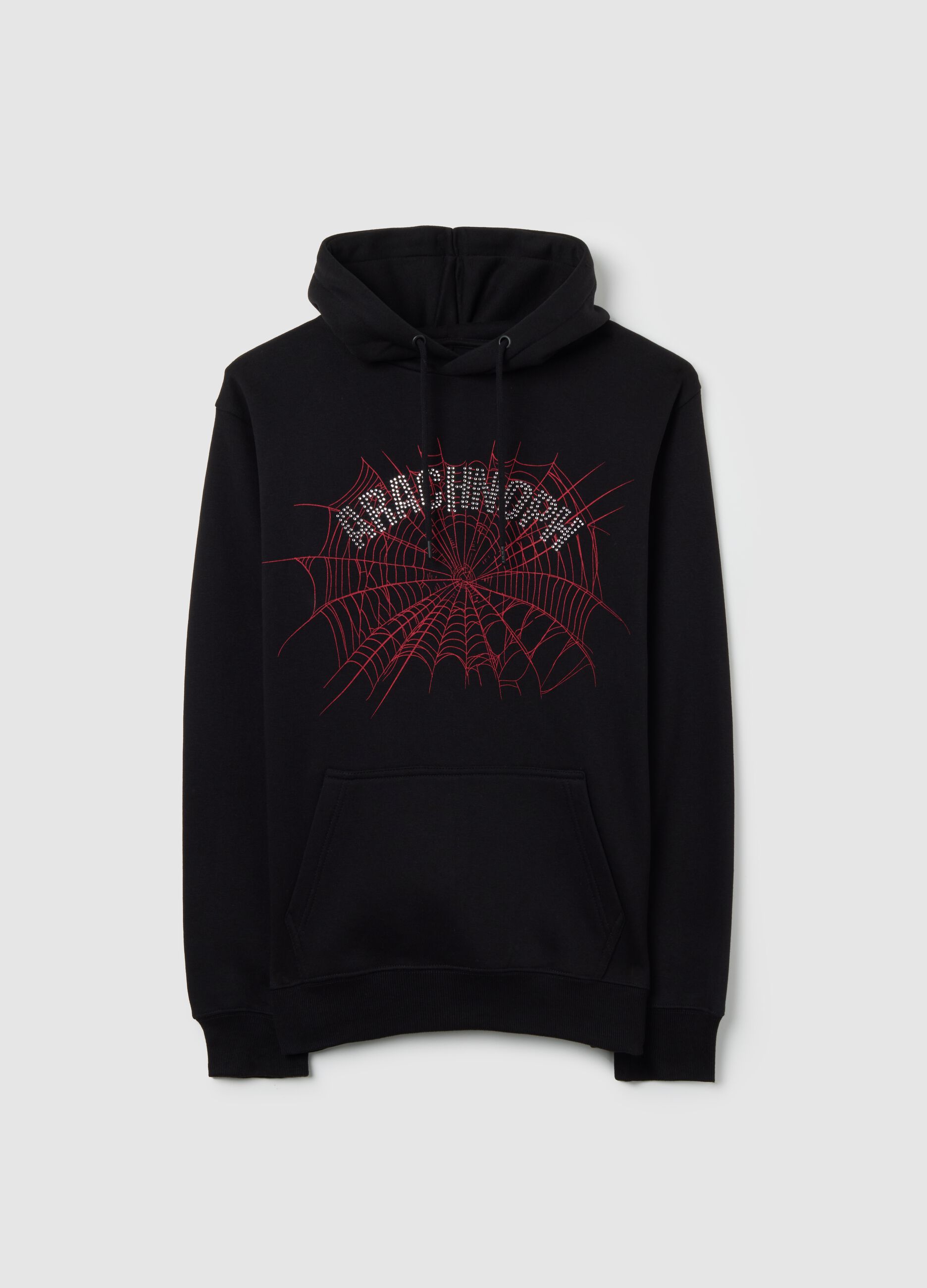 Black cotton blend hoodie