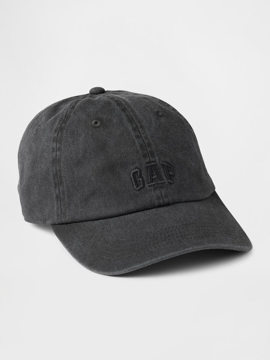 Black cotton baseball cap_0