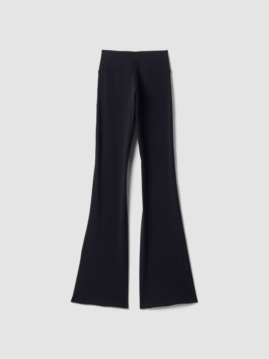 Leggings flare neri in tessuto elasticizzato ALTAVIA STUDIO_6