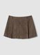 Brown flared skirt with pleats and structured belt_2