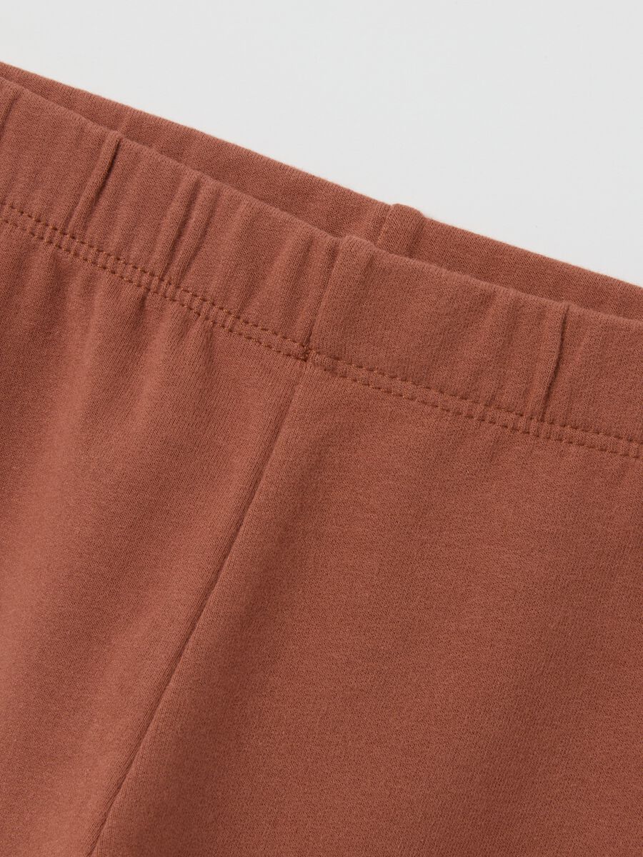 Girls' Stretch Cotton Brown Slim Fit Leggings_2