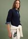 Navy pure cotton cardigan with buttons, regular fit_1