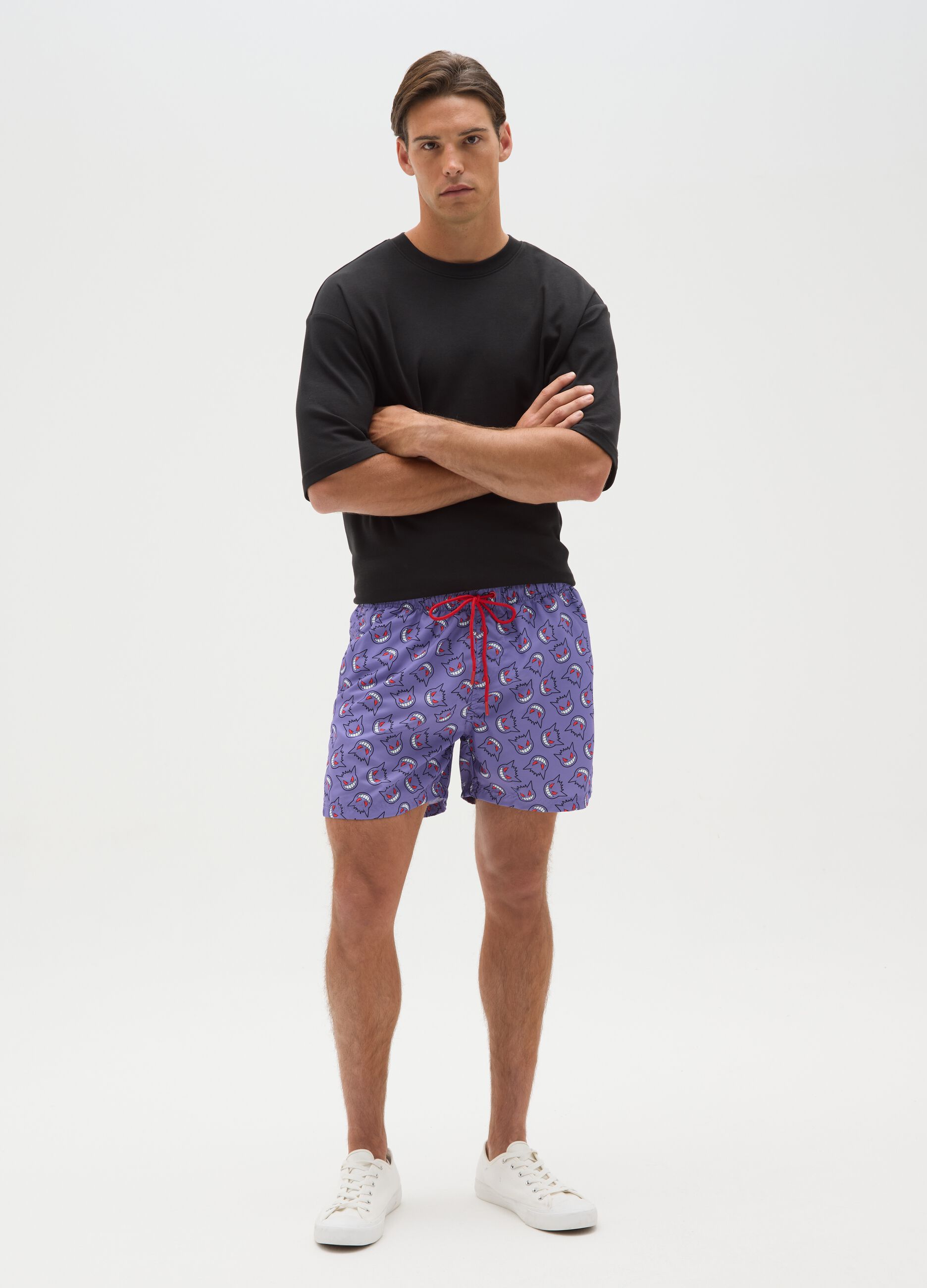 Costume da bagno da uomo in multicolor elasticizzato