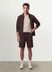 Shorts marrone in misto cotone con vita elasticizzata regular fit_0