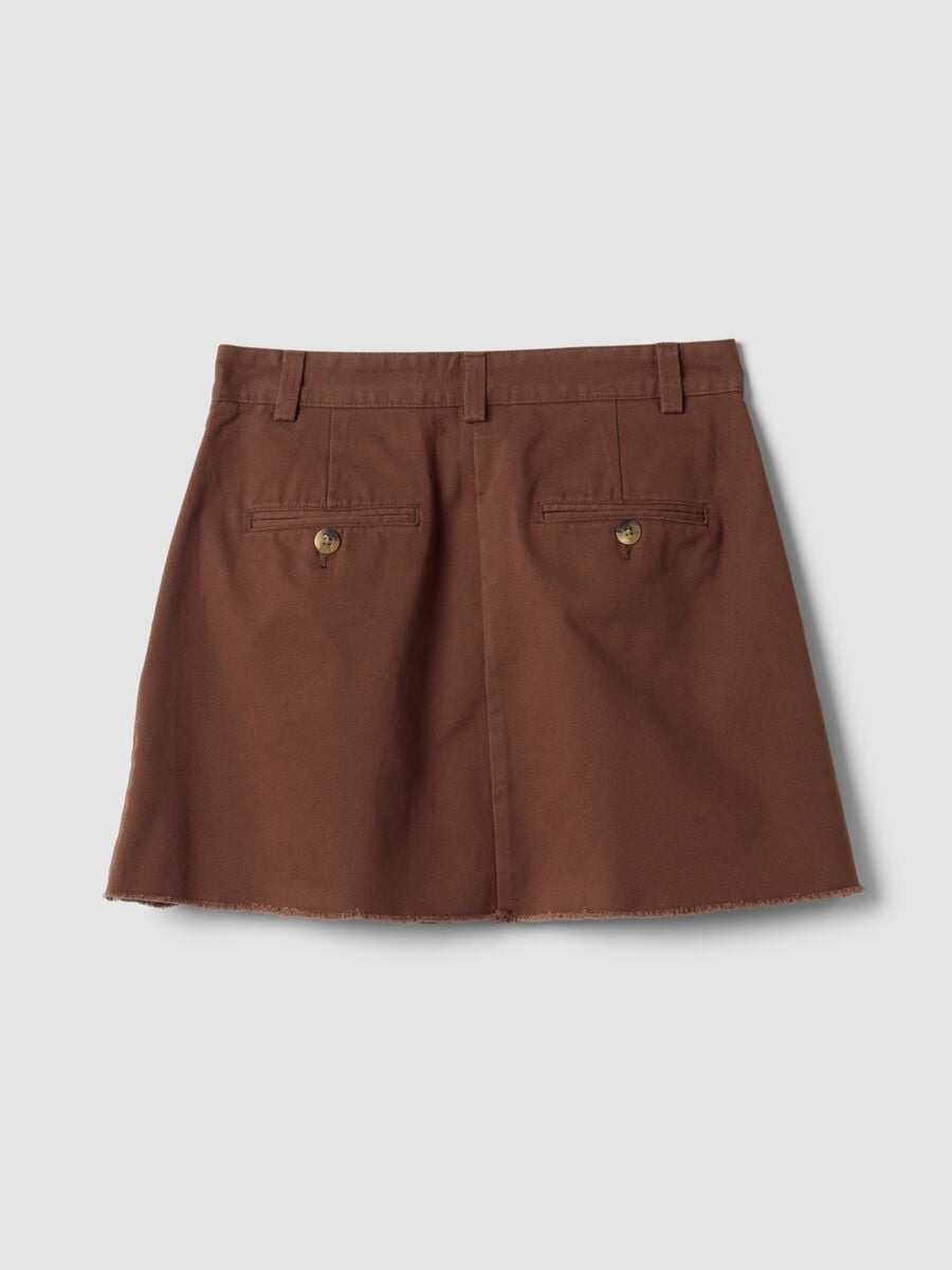 Brown pure cotton skirt with elasticated waist_7