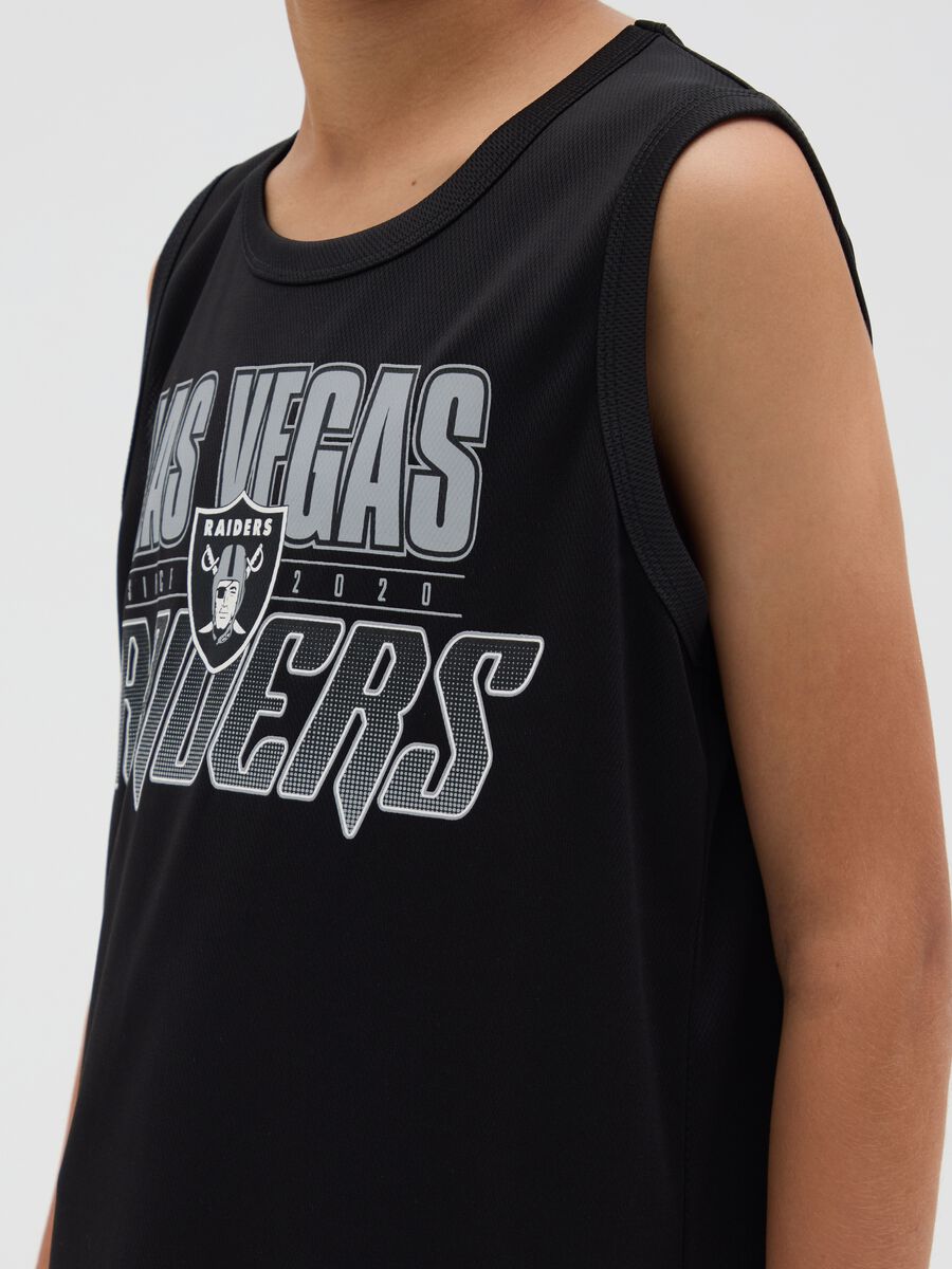 Kids' Black Regular Fit Vest with Las Vegas Raiders Logo_2