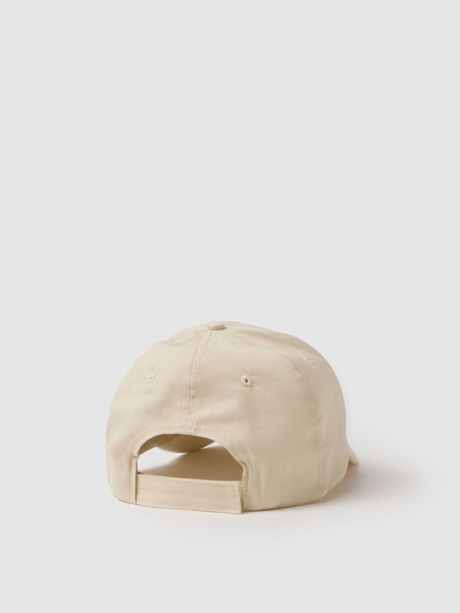 Regular fit beige pure cotton baseball cap_1
