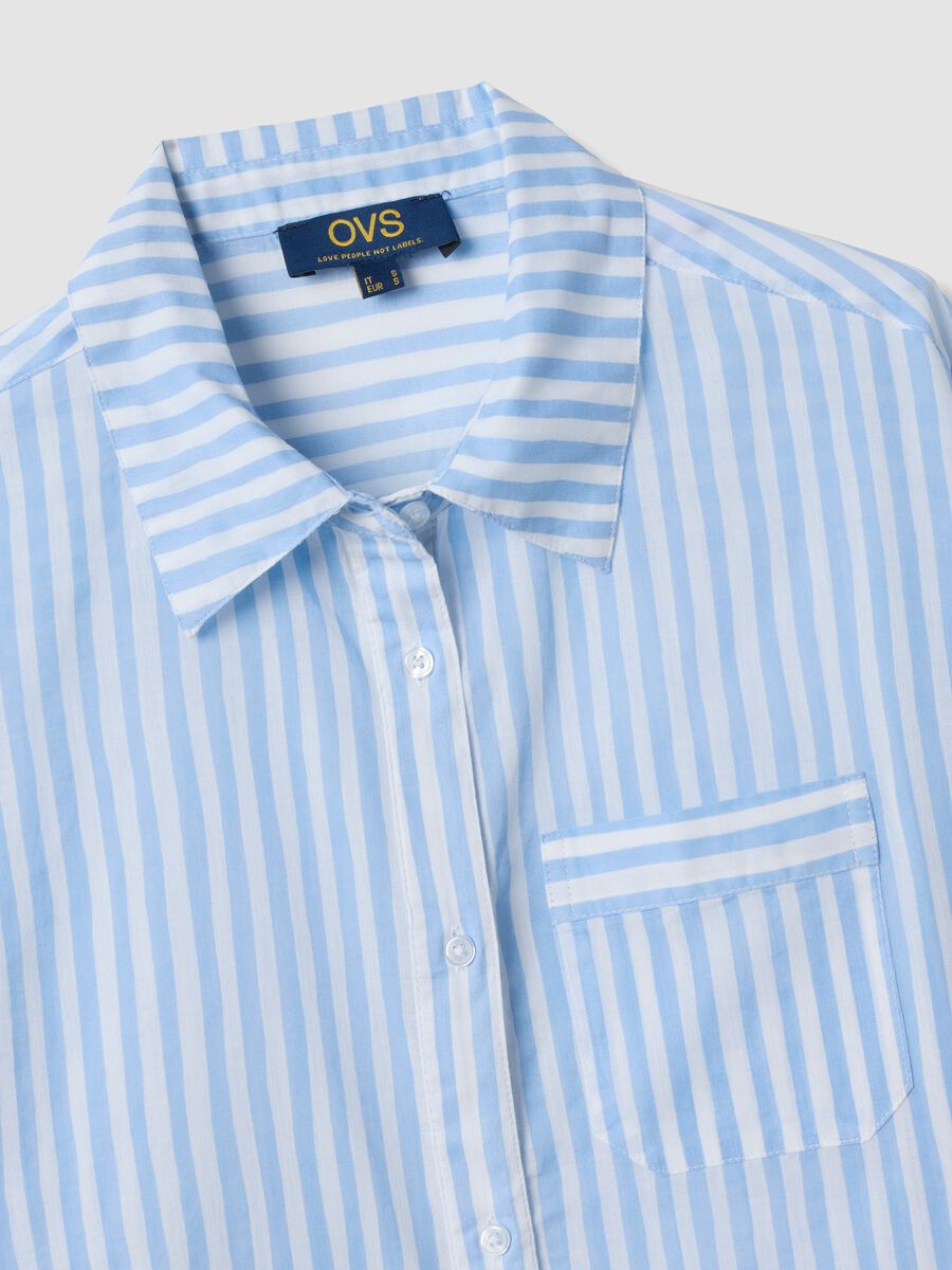 Blue striped pure cotton kaftan_1