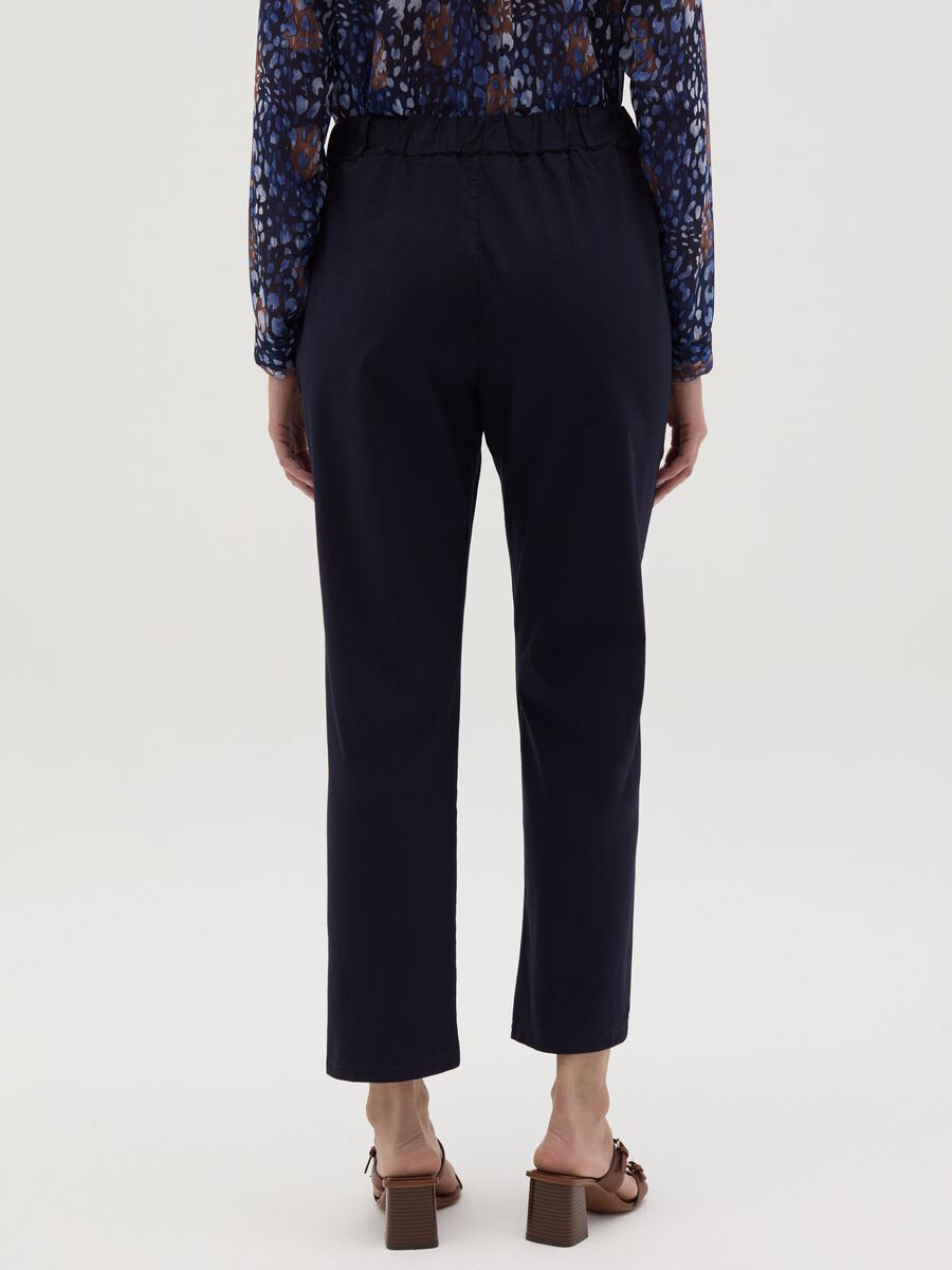 Stretch cotton trousers with drawstring_3