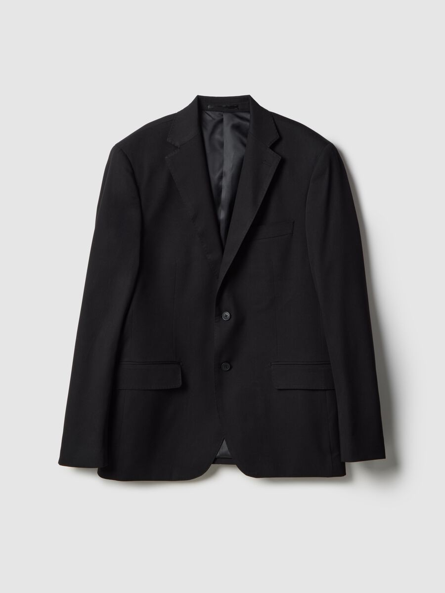 Single-breasted black regular fit blazer_4