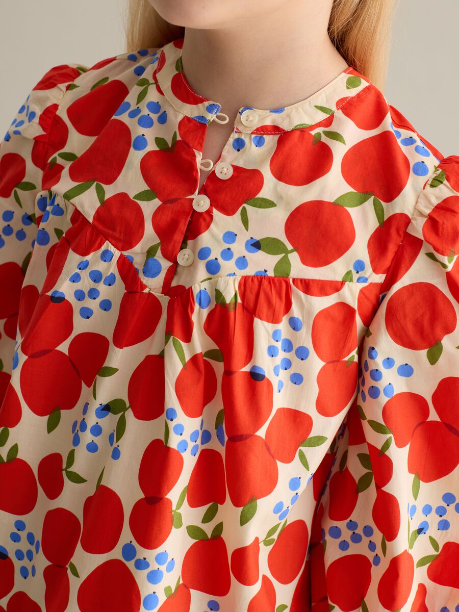 Cotton blouse with fruit print_1