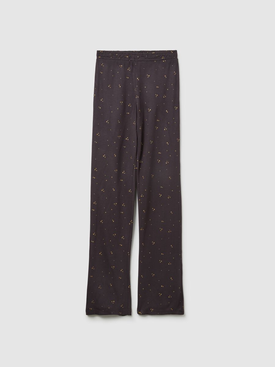 Purple pyjama trousers with stars, regular fit_5