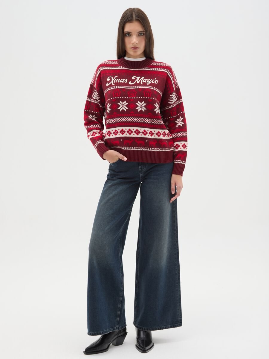 Multi-colour Christmas jumper regular fit_1