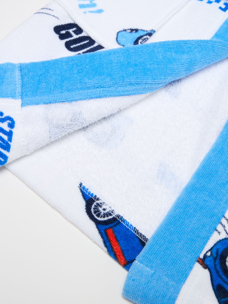 Cotton bathrobe with race car print_3