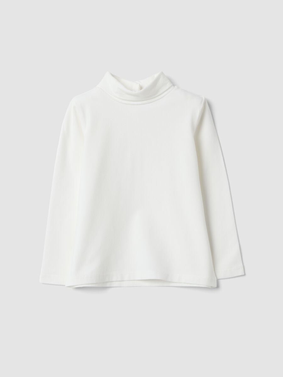 White organic stretch cotton crew-neck top_0