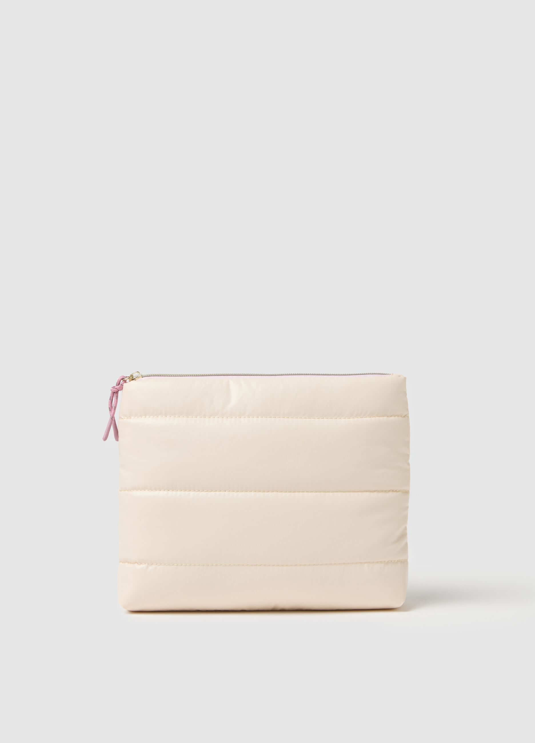 Pochette beige con zip