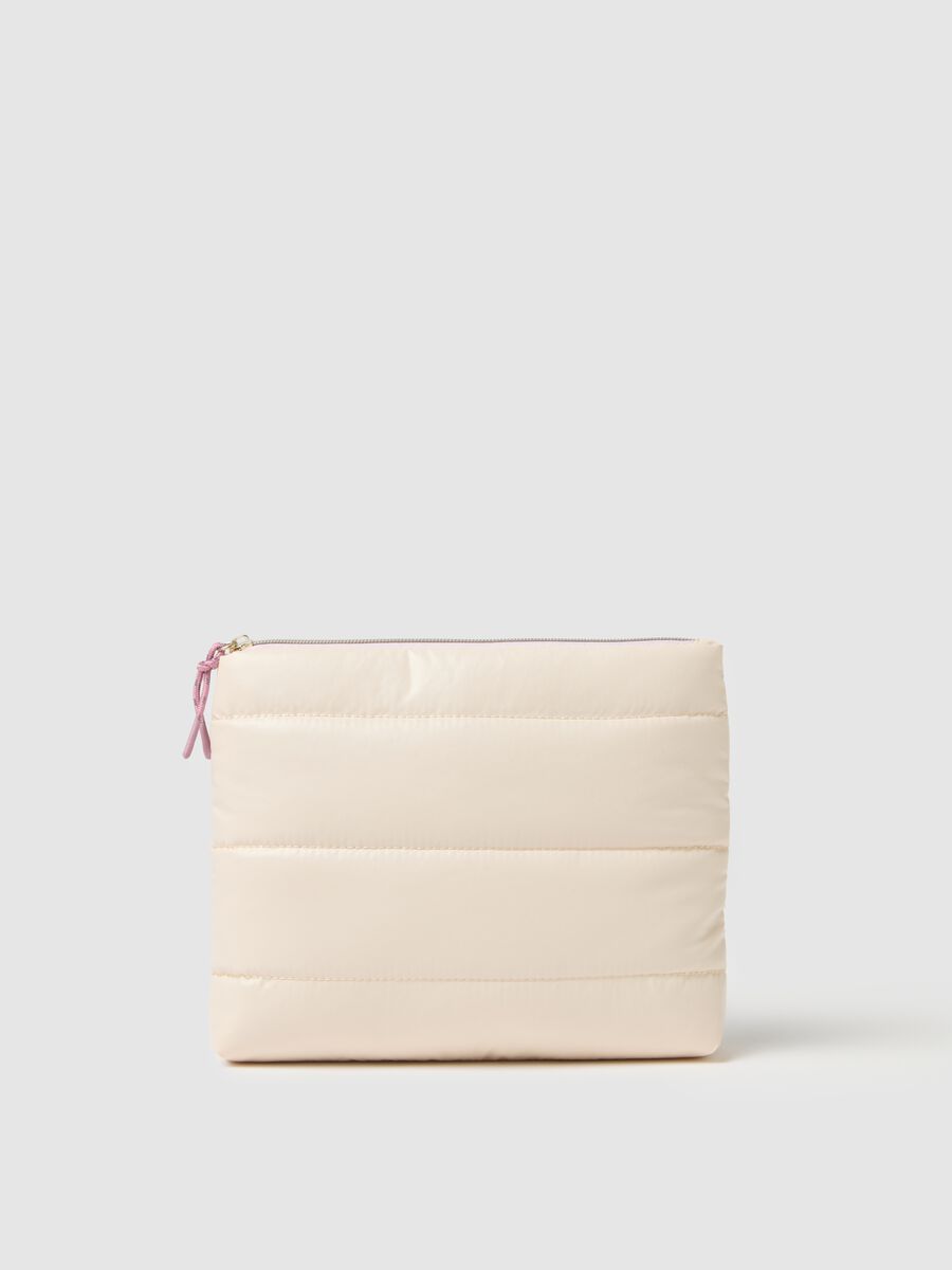Beige Zip Clutch_0