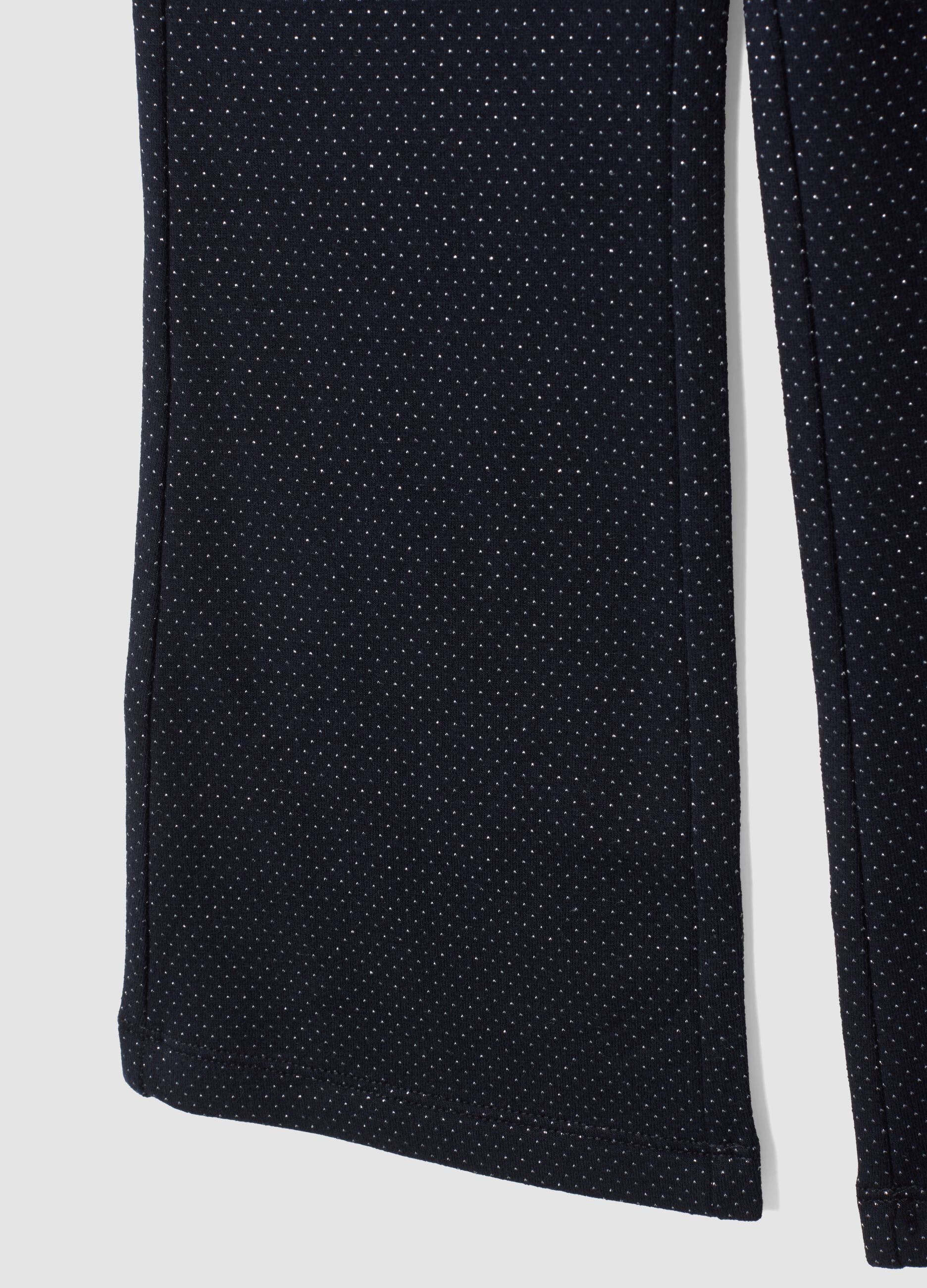 Blue flared stretch cotton leggings