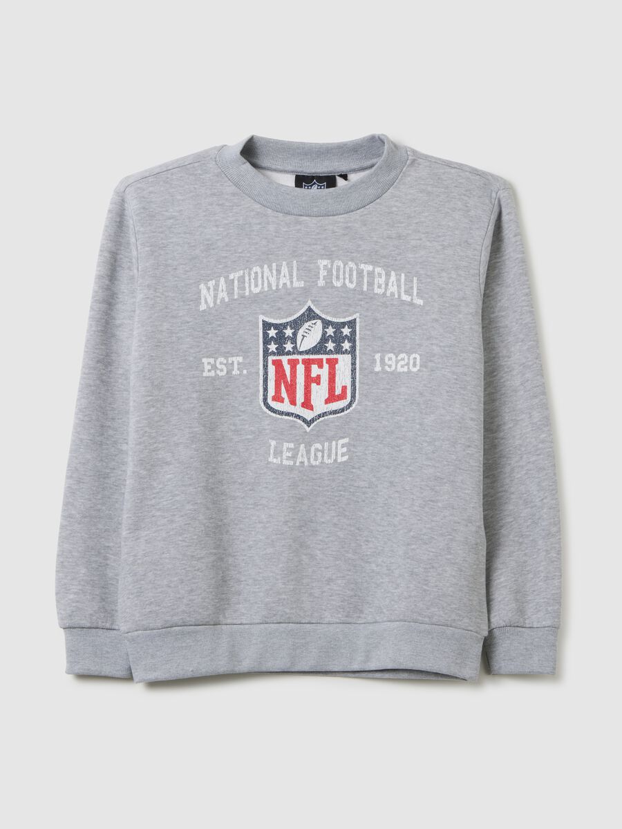 Grey cotton blend sweatshirt regular fit with NFL logo_4
