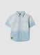 Light blue pure cotton short-sleeve shirt_3