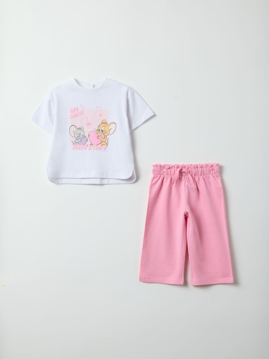Set t-shirt pantalone in misto cotone multicolor da bimba regular fit_0