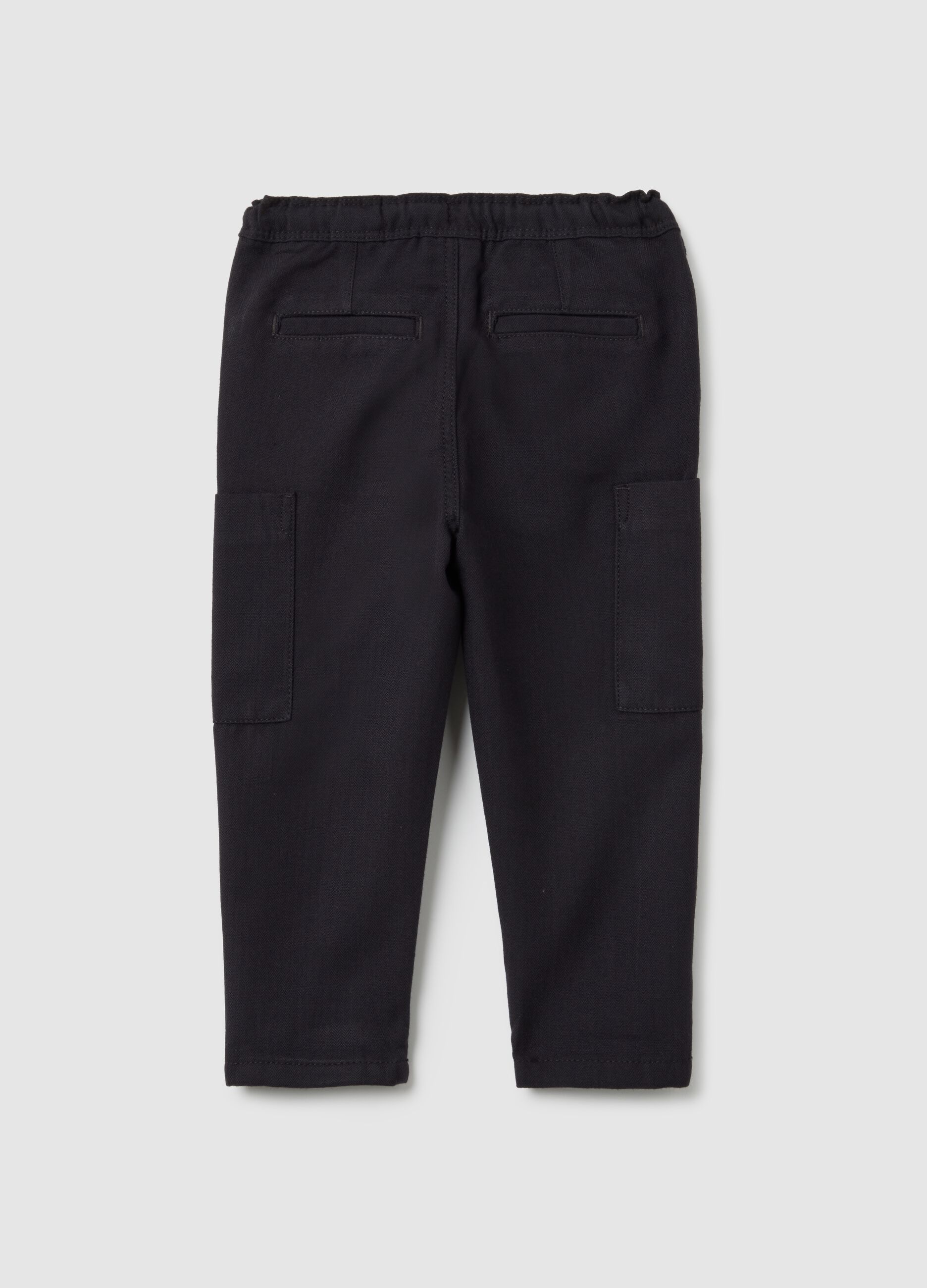 Regular fit black baby trousers