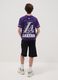 Multicolour pure cotton boy's set regular fit with Lakers prints_2
