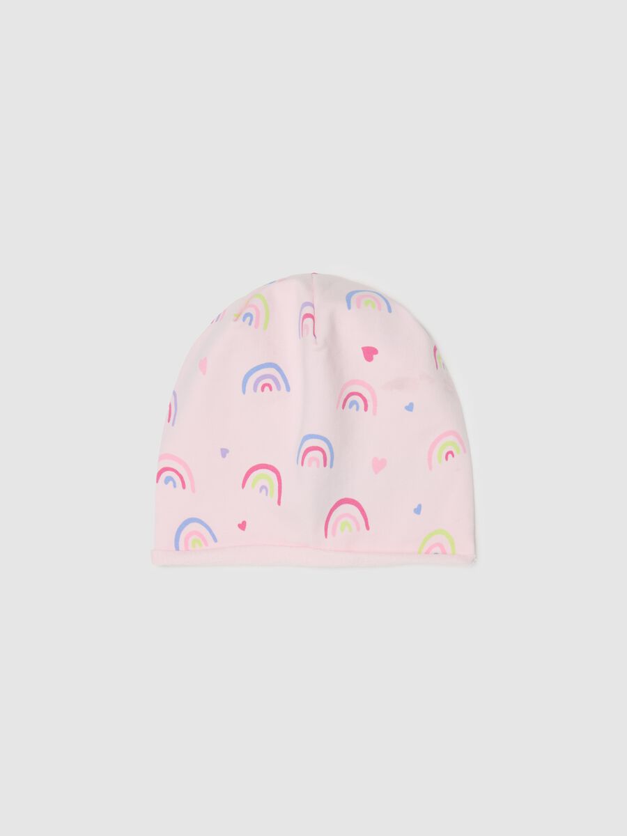 Printed jersey beanie hat_0