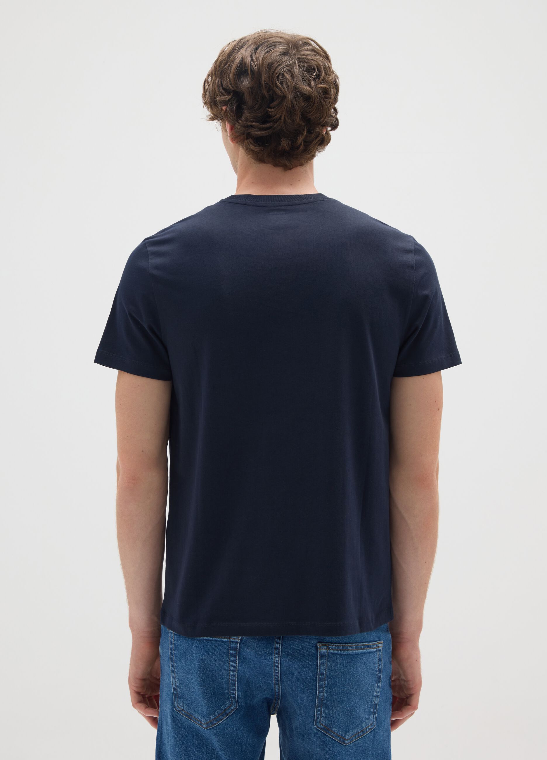 Black pure cotton regular fit T-shirt